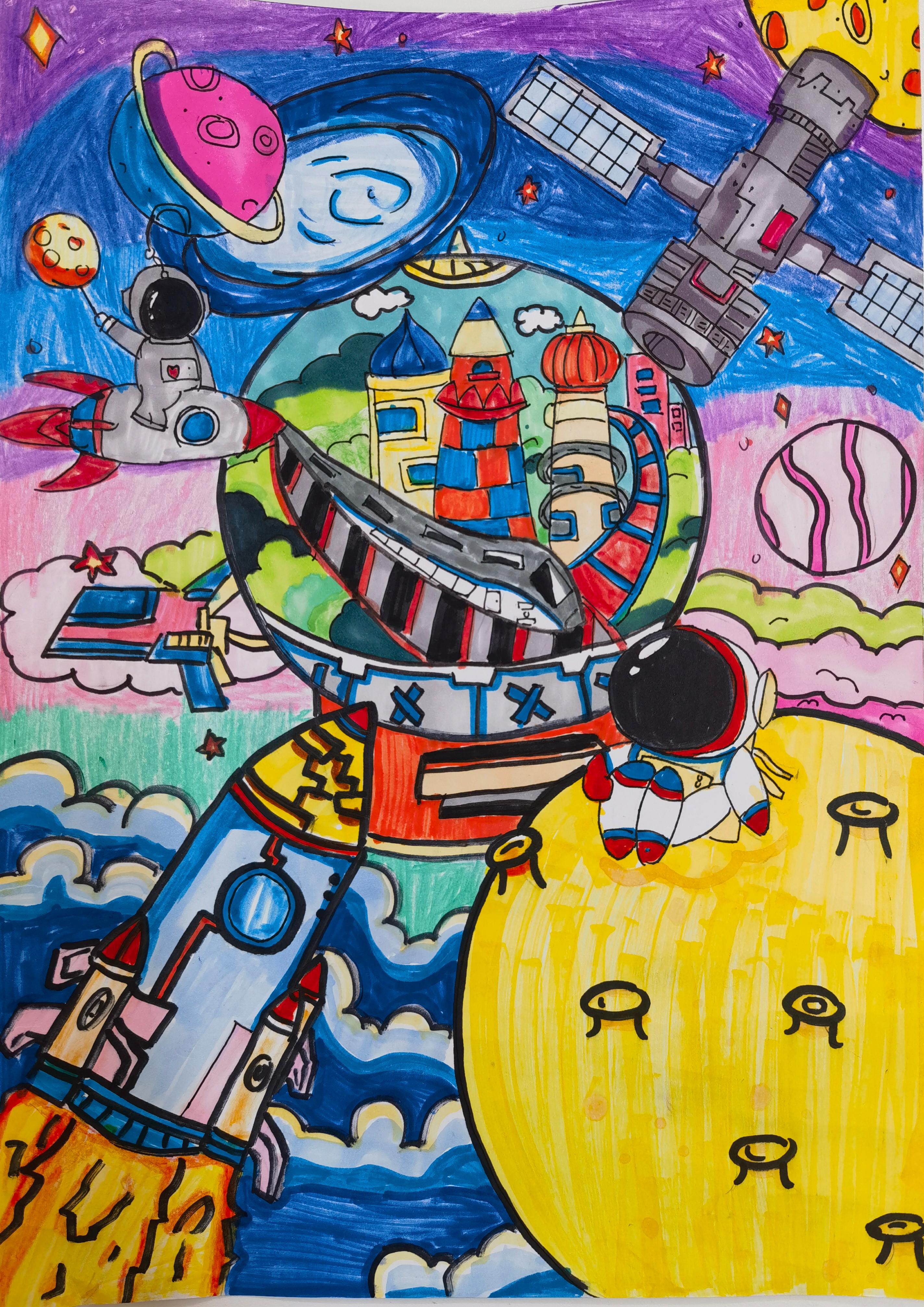 和国旗合影,把作业"留"在科技馆!这样的国庆作业我喜欢