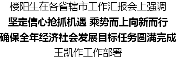 樓陽生主持召開各省轄市工作匯報會