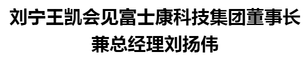 劉寧王凱會(huì)見富士康科技集團(tuán)董事長(zhǎng)兼總經(jīng)理劉揚(yáng)偉