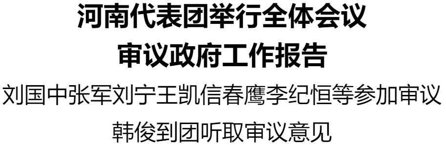 河南代表團(tuán)舉行全體會議審議政府工作報告