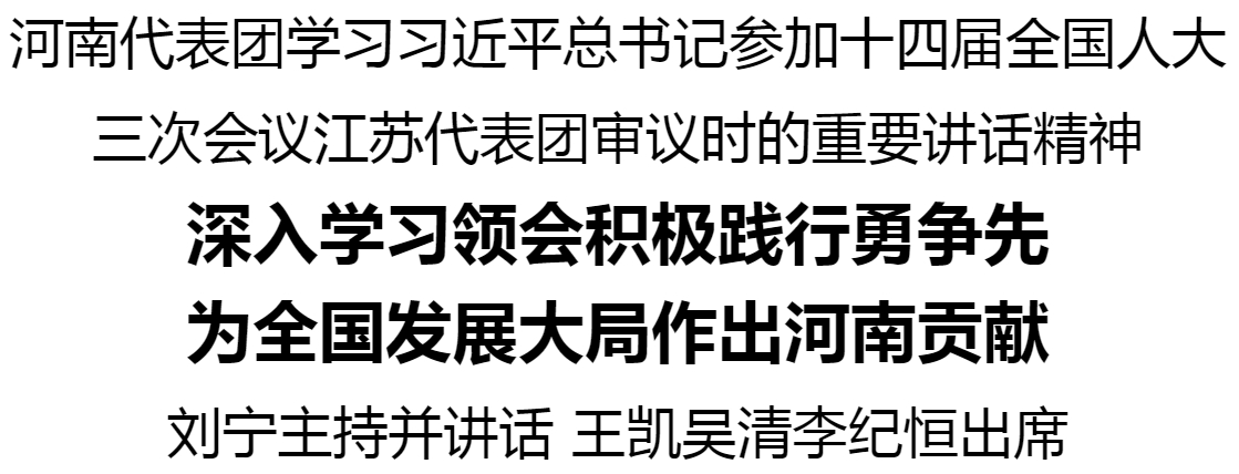 河南代表團(tuán)傳達(dá)學(xué)習(xí)習(xí)近平總書(shū)記重要講話精神