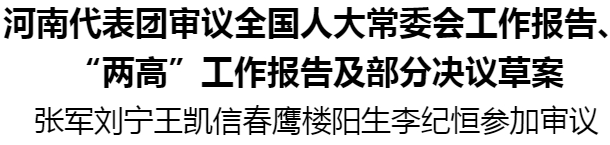 河南代表團審議全國人大常委會工作報告、“兩高”工作報告及部分決議草案