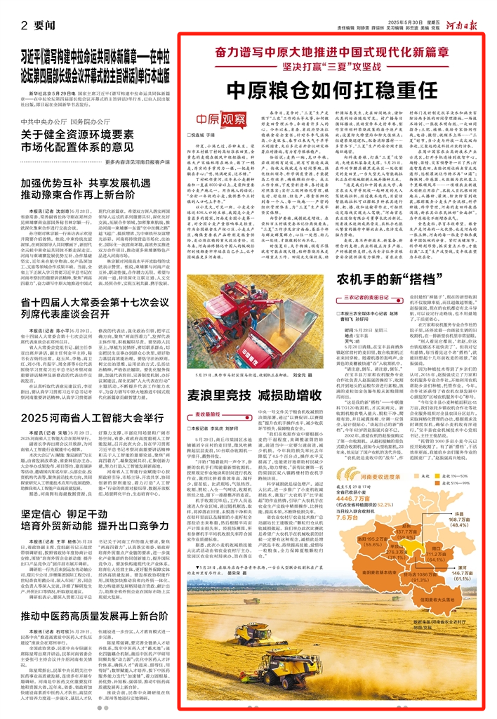 奮力譜寫中原大地推進中國式現代化新篇章 | 堅決打贏“三夏”攻堅戰(zhàn)